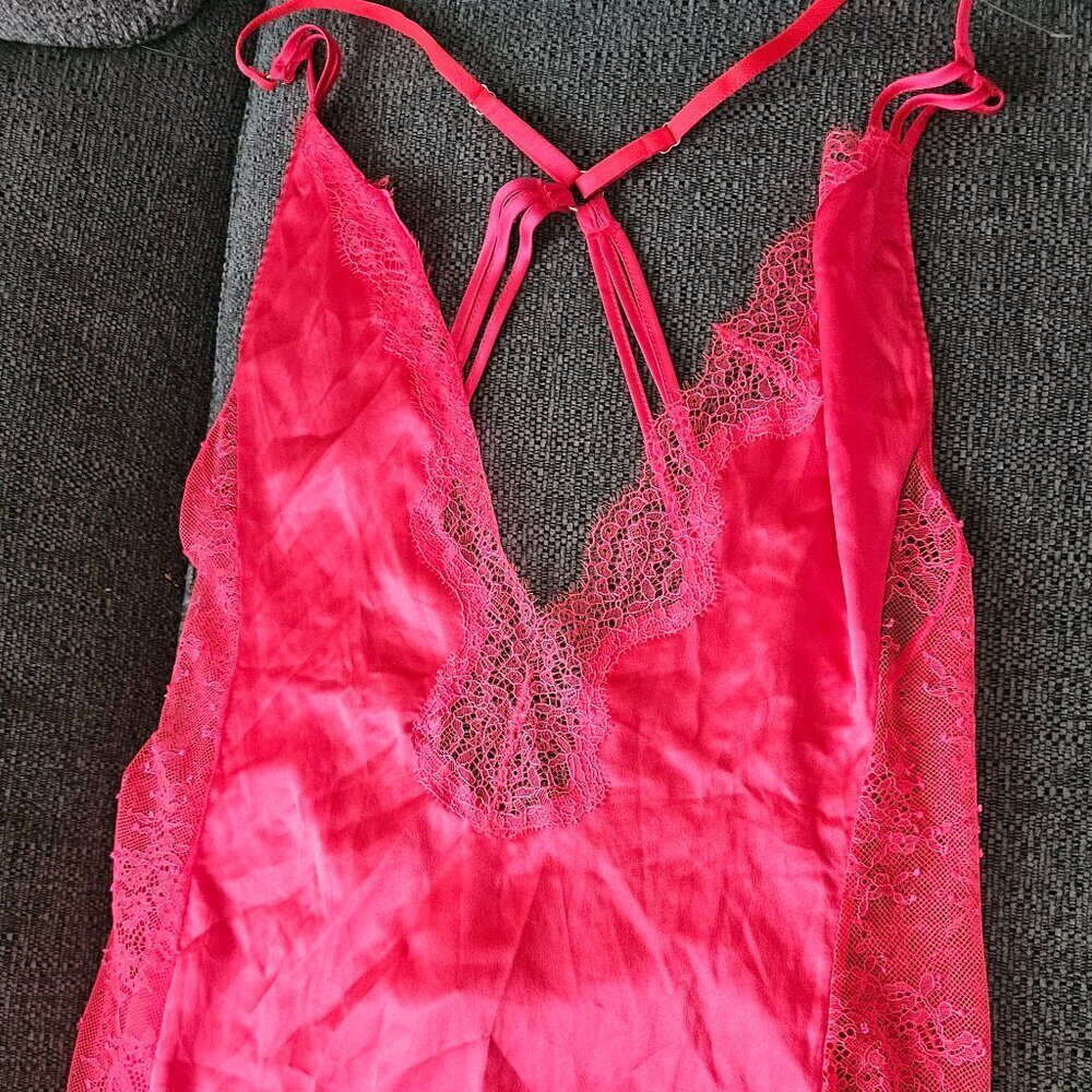 Victoria secret Y2K Coquette cami satin lace Nightie sexy Teddy Whimsygoth top S